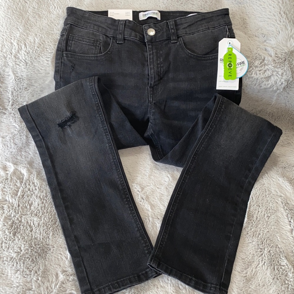 Ring of Fire Distresses Black Jeans